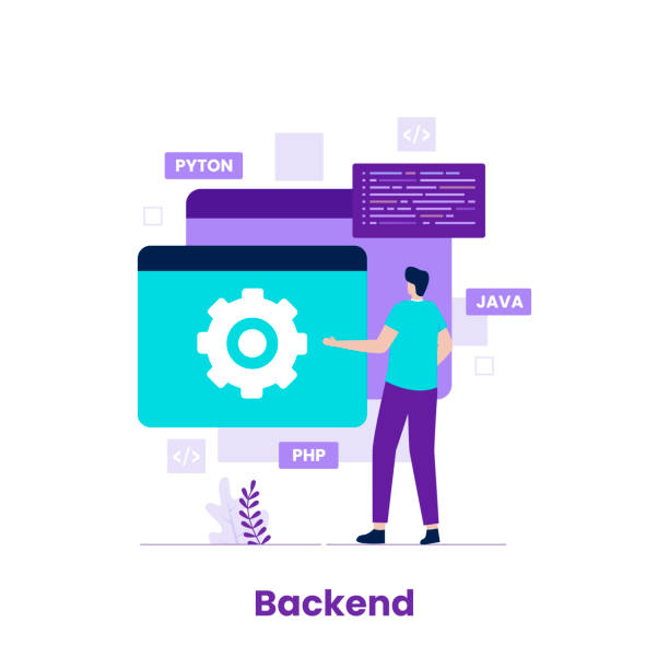 flat design backend of developer concept - 系統(tǒng)軟件 幅插畫檔、美工圖案、卡通及圖標(biāo)