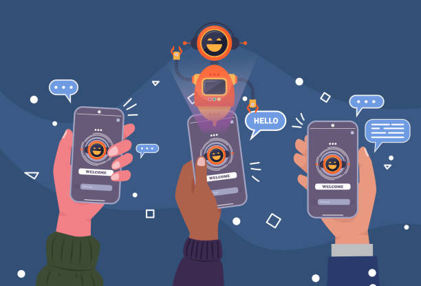 ai chatbot network solutions, seamless data integration. future-ready connectivity. - 營銷 幅插畫檔、美工圖案、卡通及圖標